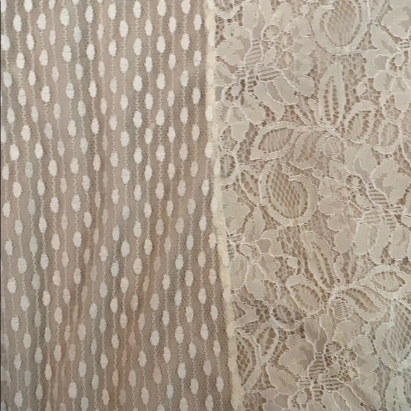 SOLD - Cream Asymmetrical Lace Midi Skirt - Picture 3 of 4